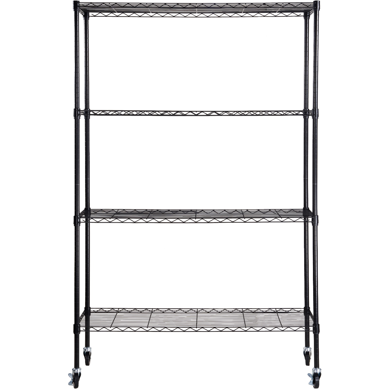 Heavy Duty Metal Storage Shelving Unit With Wheels 4 Tier Rack_voghion.com